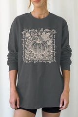 UL240-E3112 Fall Pumpkin Botanical Graphic Long Sleeve Tee $13.75