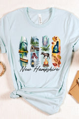 US3001P-E3061NH New Hampshire State Brushstroke Graphic Plus Tee $16