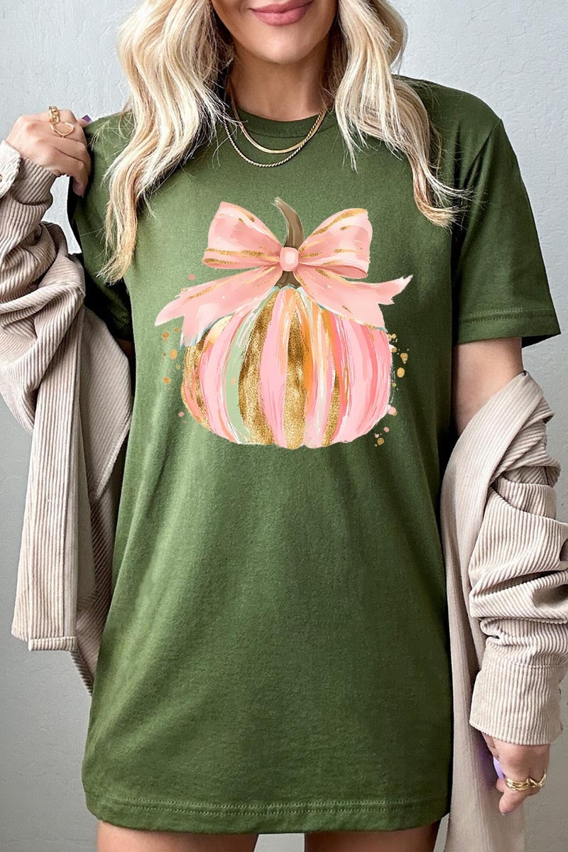 US3001-E3083 Brushstroke Pumpkin Graphic Tee $12.5