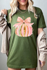 US3001P-E3083 Brushstroke Pumpkin Graphic Plus Tee $16