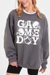 UL180P-E3073 Distressed Game Day Graphic Plus Sweatshirt $25