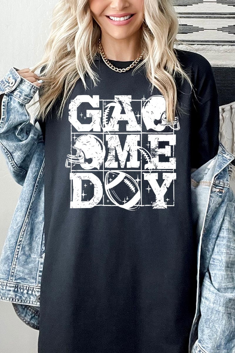 5000P-E3073 Distressed Game Day Graphic Plus Heavy Cotton Tee $12.75