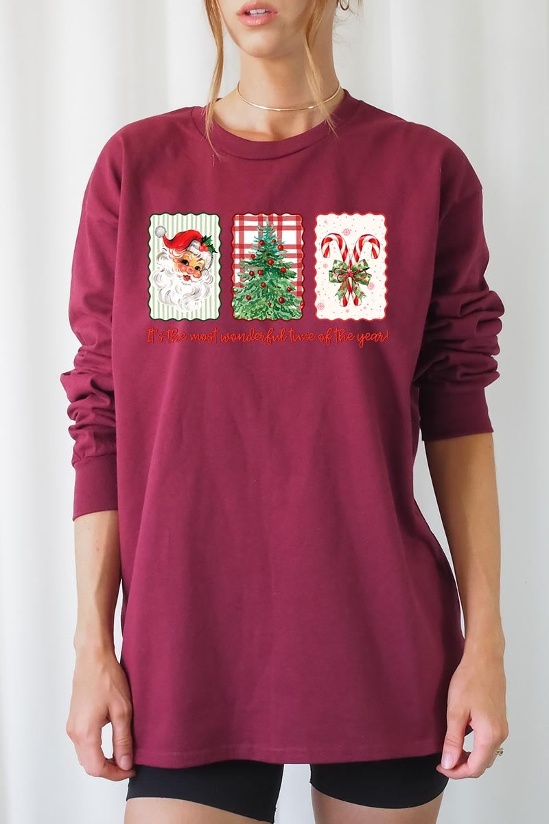 UL240P-E3201 Most Wonderful Time Graphic Plus Long Sleeve Tee $17