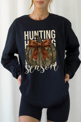 UL240P-E3190 Hunting Pumpkin Bow Graphic Plus Long Sleeve Tee $17