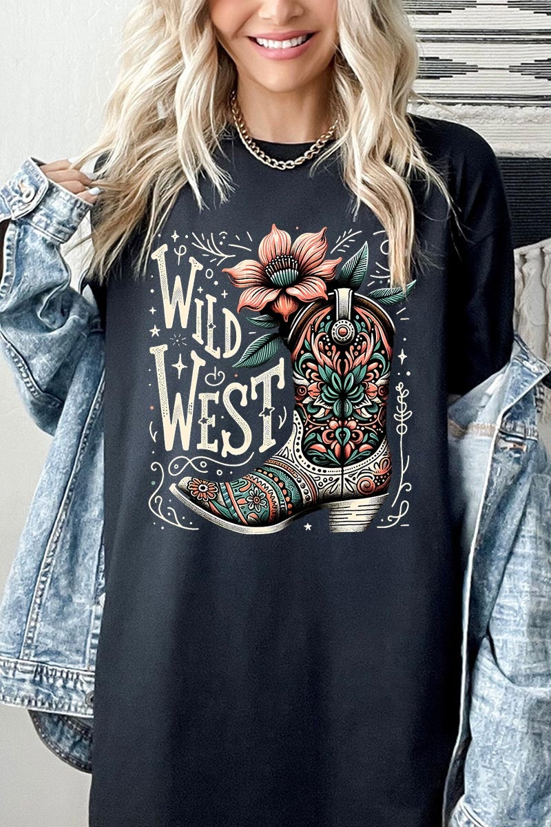 5000P-E3100 Wild West Cowgirl Boot Plus Heavy Cotton Tee $12.75