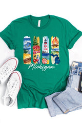 US3001-E3061MI Michigan State Brushstroke Graphic Tee $12.5