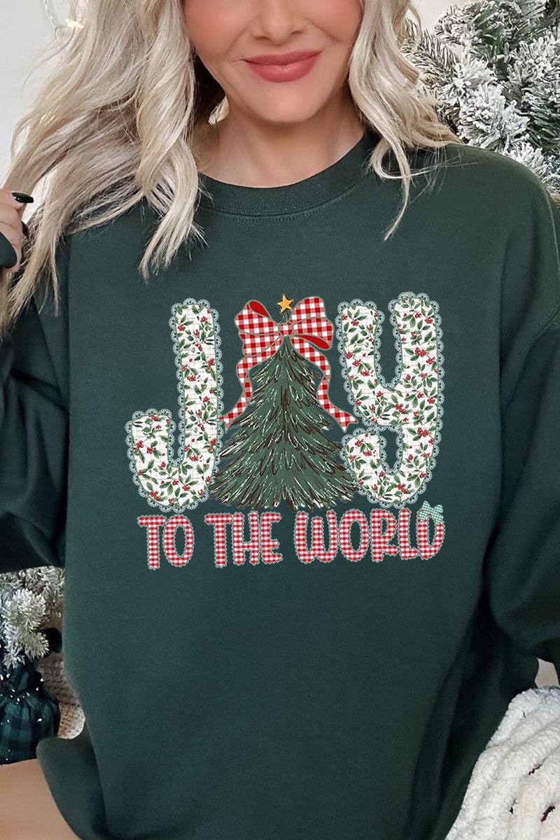 UL180-E3213 Joy to the World Graphic Sweatshirt $20