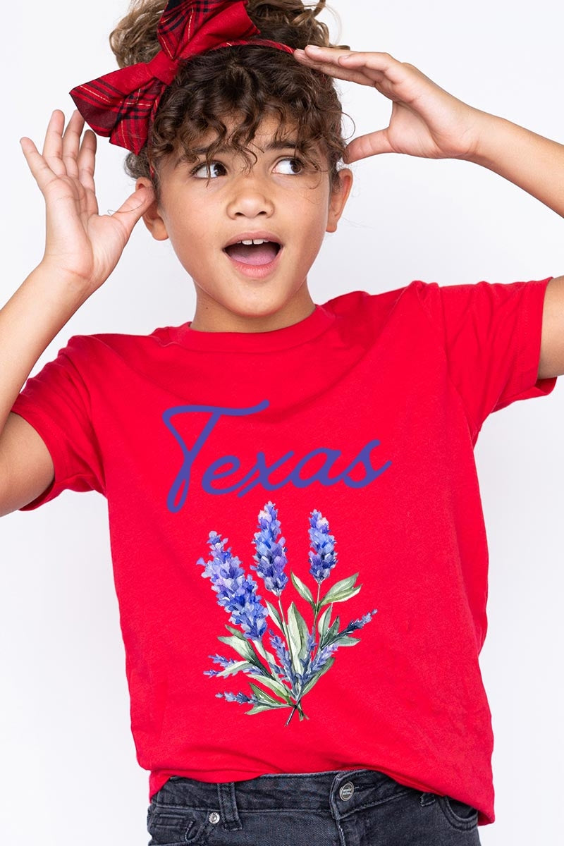 US3001Y-E3060Z Texas Bluebonnet Kids Graphic Tee $11