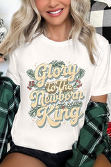 US3001P-E3220 Glory to the Newborn King Graphic Plus Tee $16