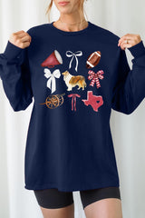 UL240-E3079 Texas Football Graphic Long Sleeve Tee $13.75