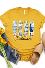US3001-E3061DE Delaware State Brushstroke Graphic Tee $12.5