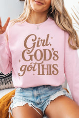 UL180-E3102 Girl, Godu2019s Got This Graphic Sweatshirt $20