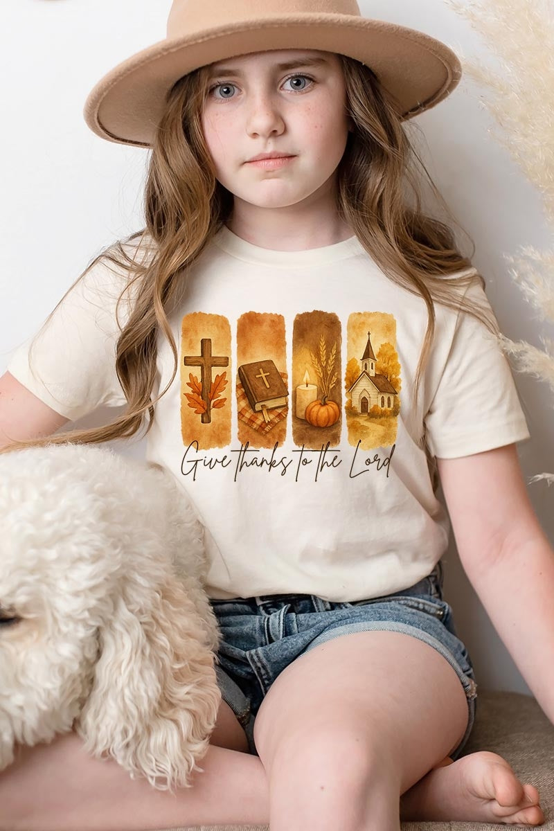 US3001Y-E3169Z Give Thanks To The Lord Kids Graphic Tee $11