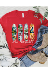 US3001P-E3061NH New Hampshire State Brushstroke Graphic Plus Tee $16