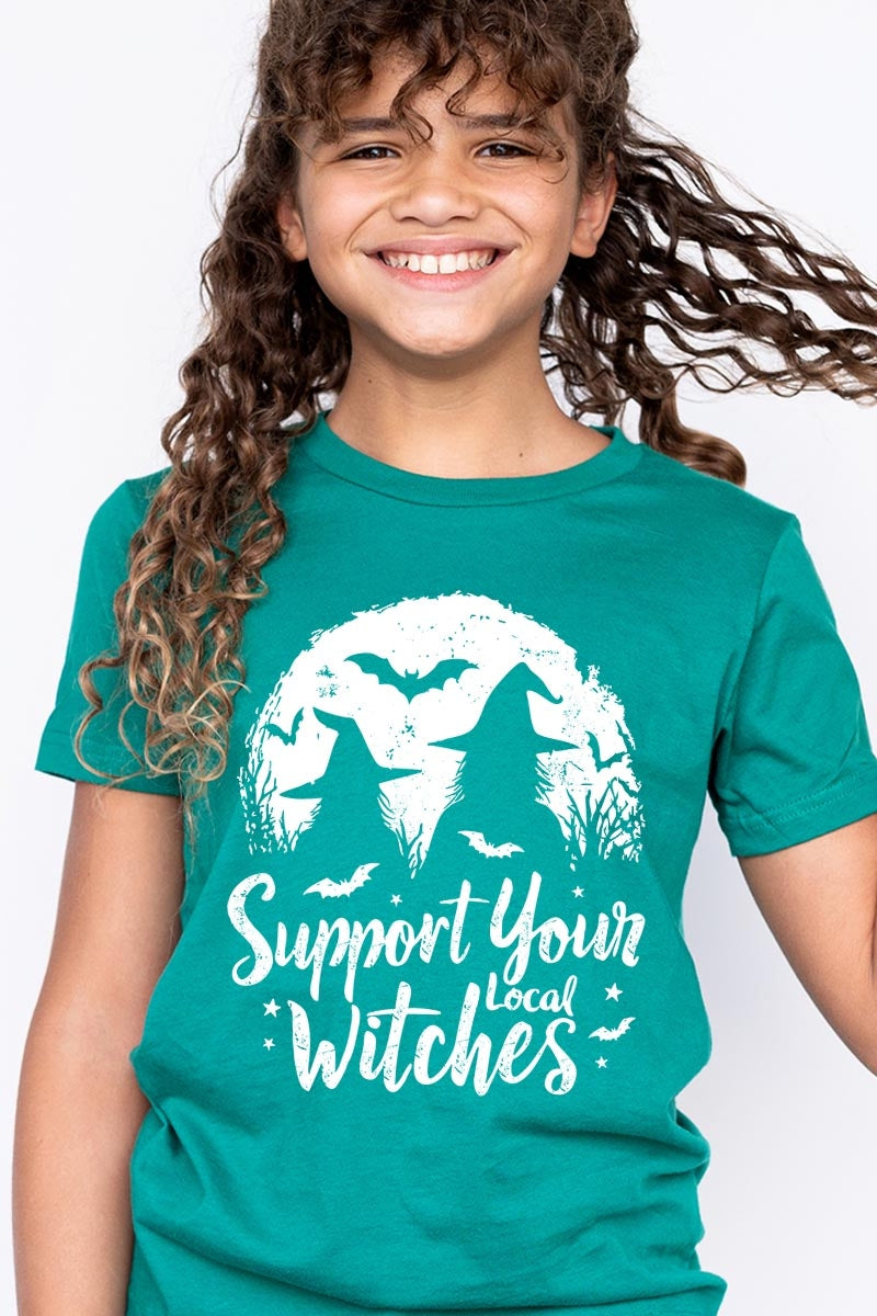 US3001Y-E3161Z Local Witches Halloween Kids Graphic Tee $11