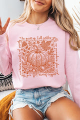 UL180P-E3112 Fall Pumpkin Botanical Graphic Plus Sweatshirt $25