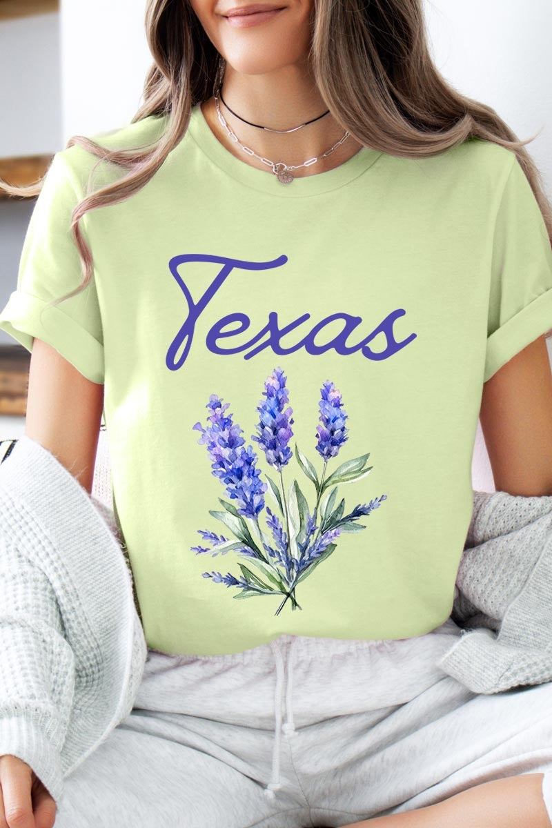 US3001-E3060 Texas Bluebonnet Graphic Tee $12.5