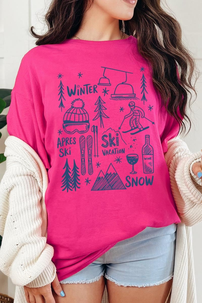 5000P-E3188 Ski Doodle Graphic Plus Heavy Cotton Tee $12.75