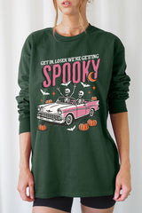 UL240-E3142 Spooky Skeleton Graphic Long Sleeve Tee $13.75