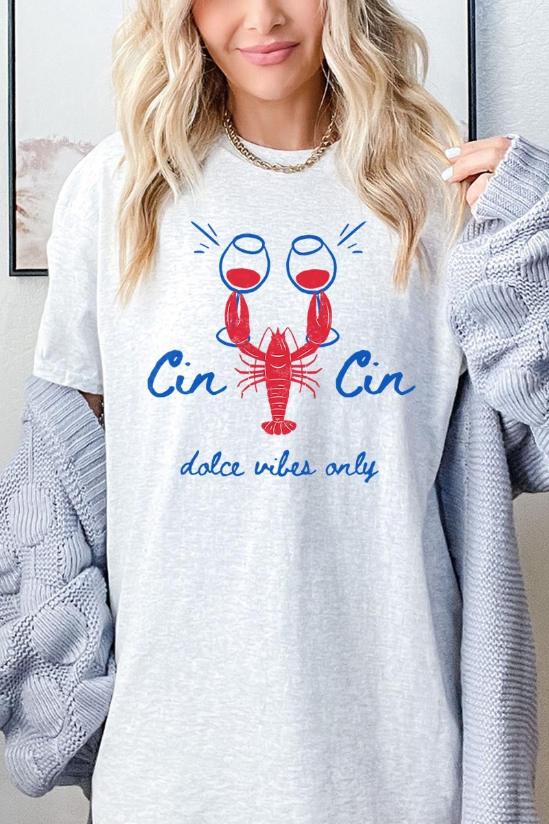 5000P-E3069 Cin Cin Lobster Graphic Plus Heavy Cotton Tee $12.75