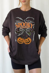 UL240P-E3085 Pumpkin Cherries Graphic Plus Long Sleeve Tee $17