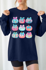 UL240P-E3137 Coquette Pumpkin Graphic Plus Long Sleeve Tee $17