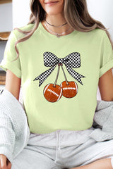 US3001-E3055 Football Cherries Graphic Tee $12.5
