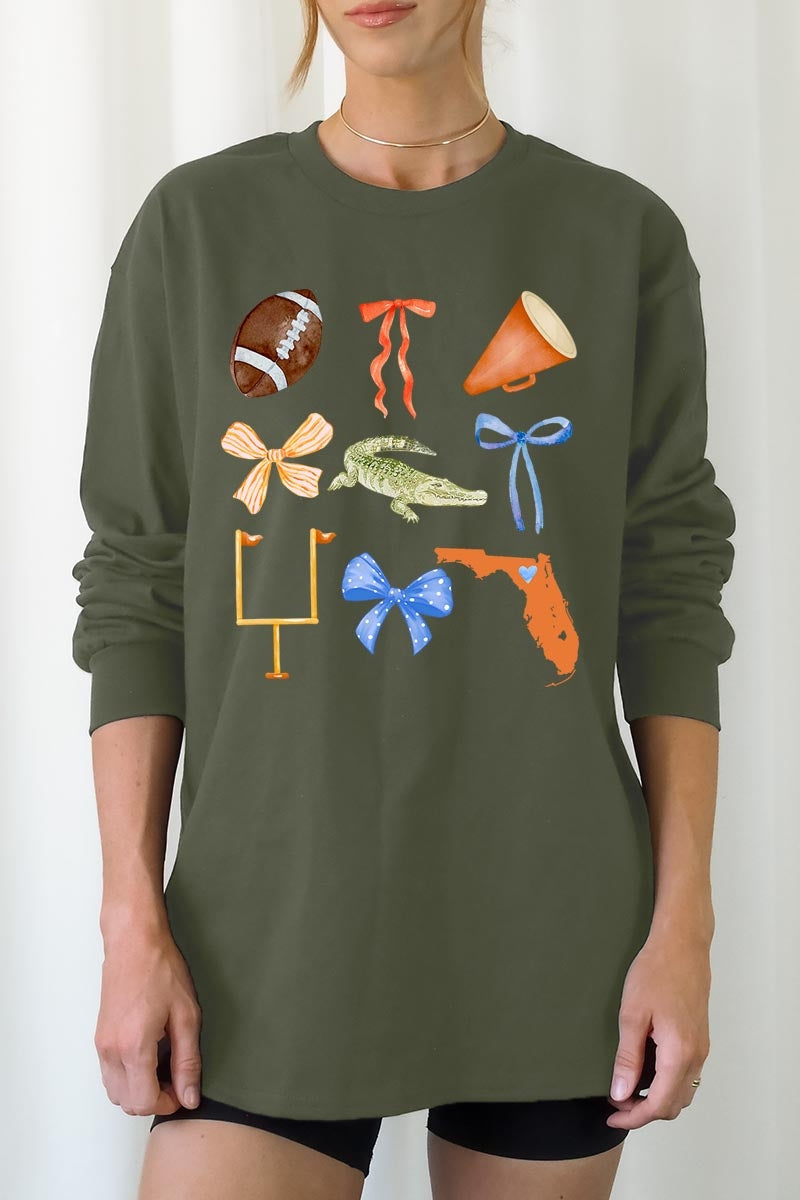 UL240-E3078 Florida Football Graphic Long Sleeve Tee $13.75