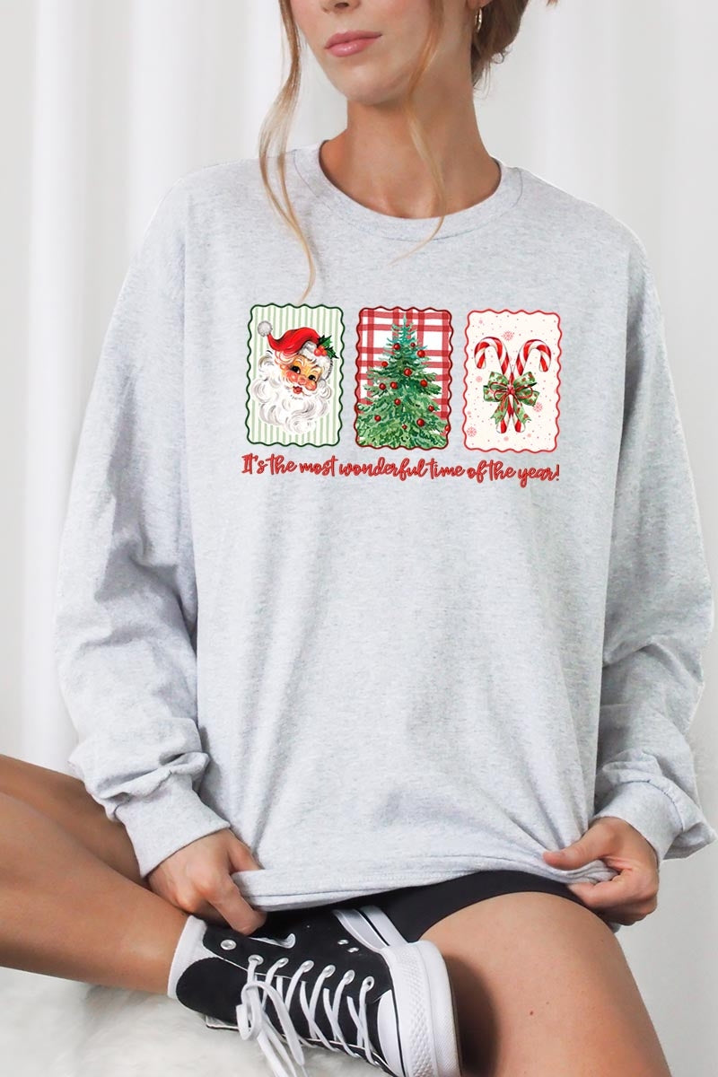 UL240-E3201 Most Wonderful Time Graphic Long Sleeve Tee $13.75