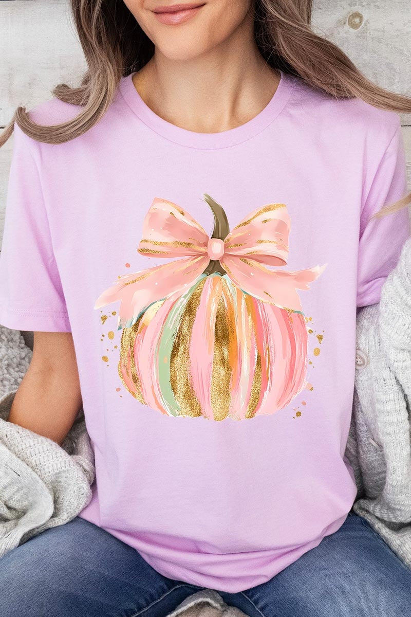 US3001-E3083 Brushstroke Pumpkin Graphic Tee $12.5