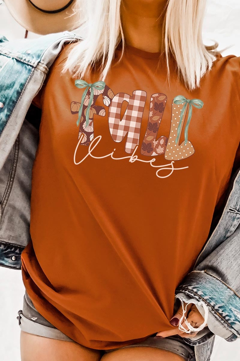 US3001-E3071 Fall Vibes Rustic Script Graphic Tee $12.5