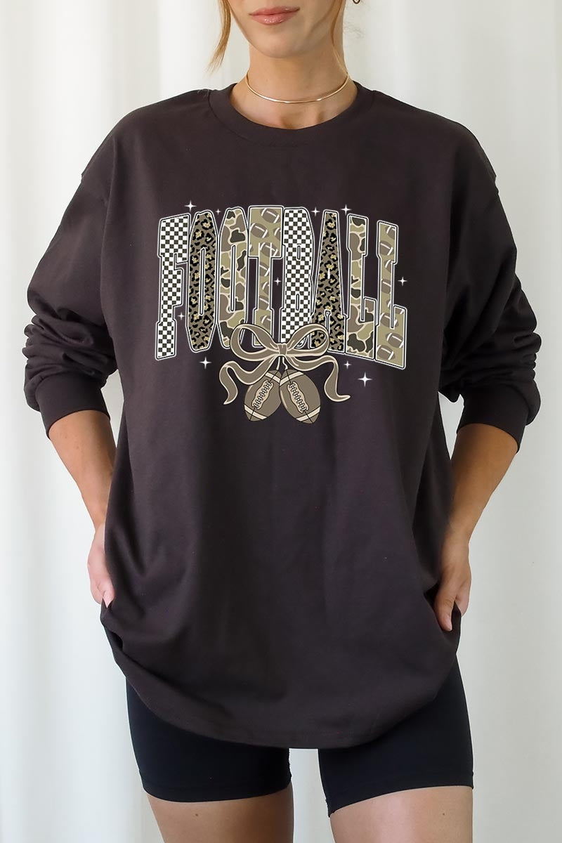 UL240P-E3132 Camo Football Graphic Plus Long Sleeve Tee $17