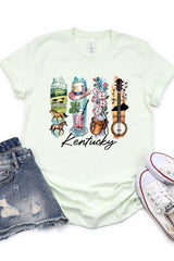 US3001-E3061KY Kentucky State Brushstroke Graphic Tee $12.5