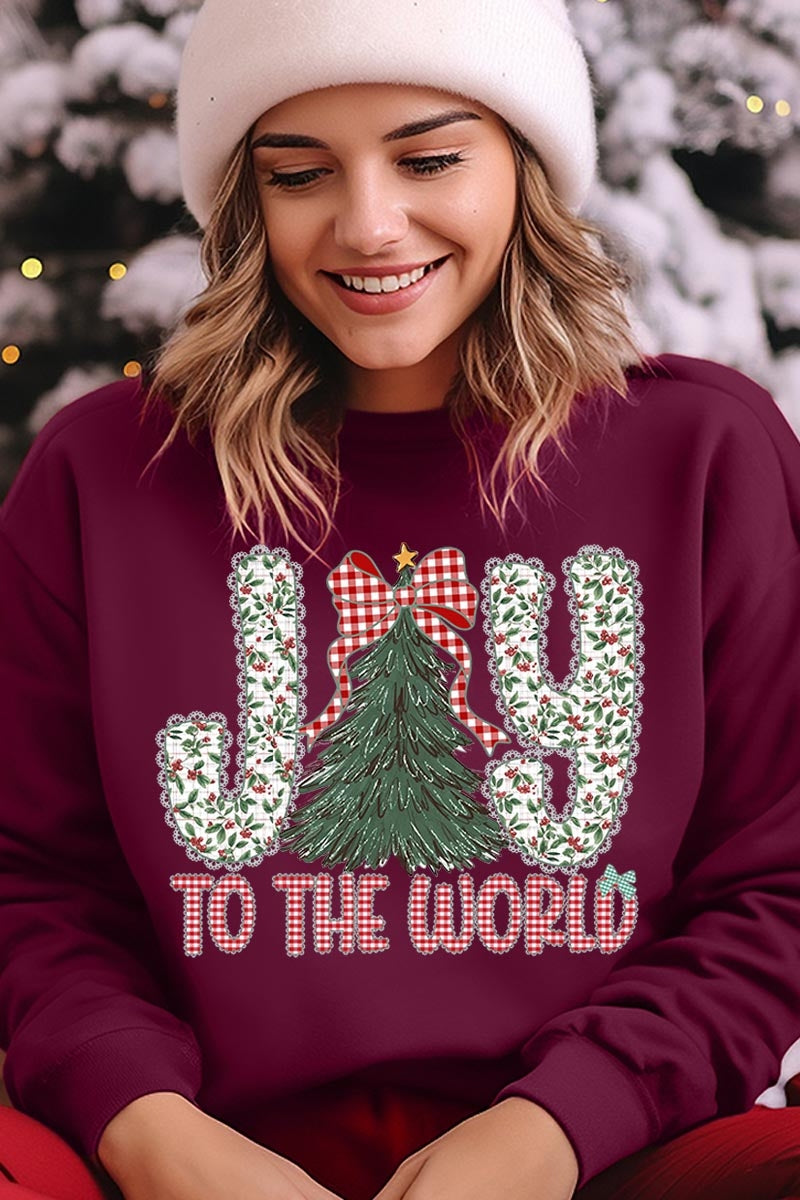 UL180-E3213 Joy to the World Graphic Sweatshirt $20
