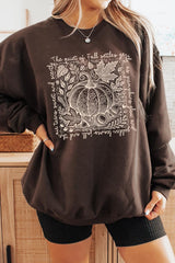 UL180-E3112 Fall Pumpkin Botanical Graphic Sweatshirt $20