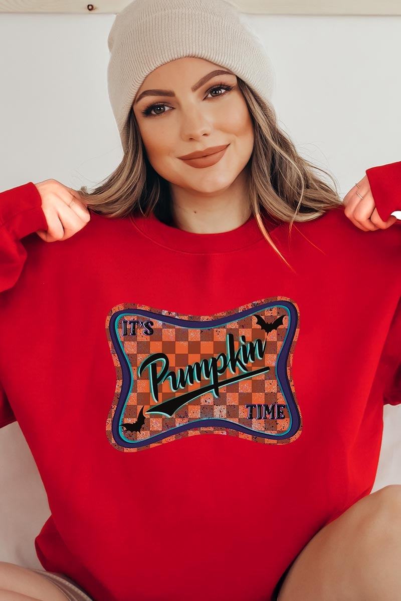 UL180P-E3144 Itu2019s pumpkin time Graphic Plus Sweatshirt $25
