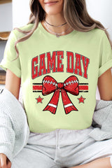 US3001P-E3062 Red Game Day Football Bow Graphic Plus Tee $16