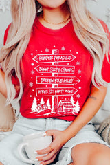 US3001-E3189 Ski Lodge Signs Graphic Tee $12.5