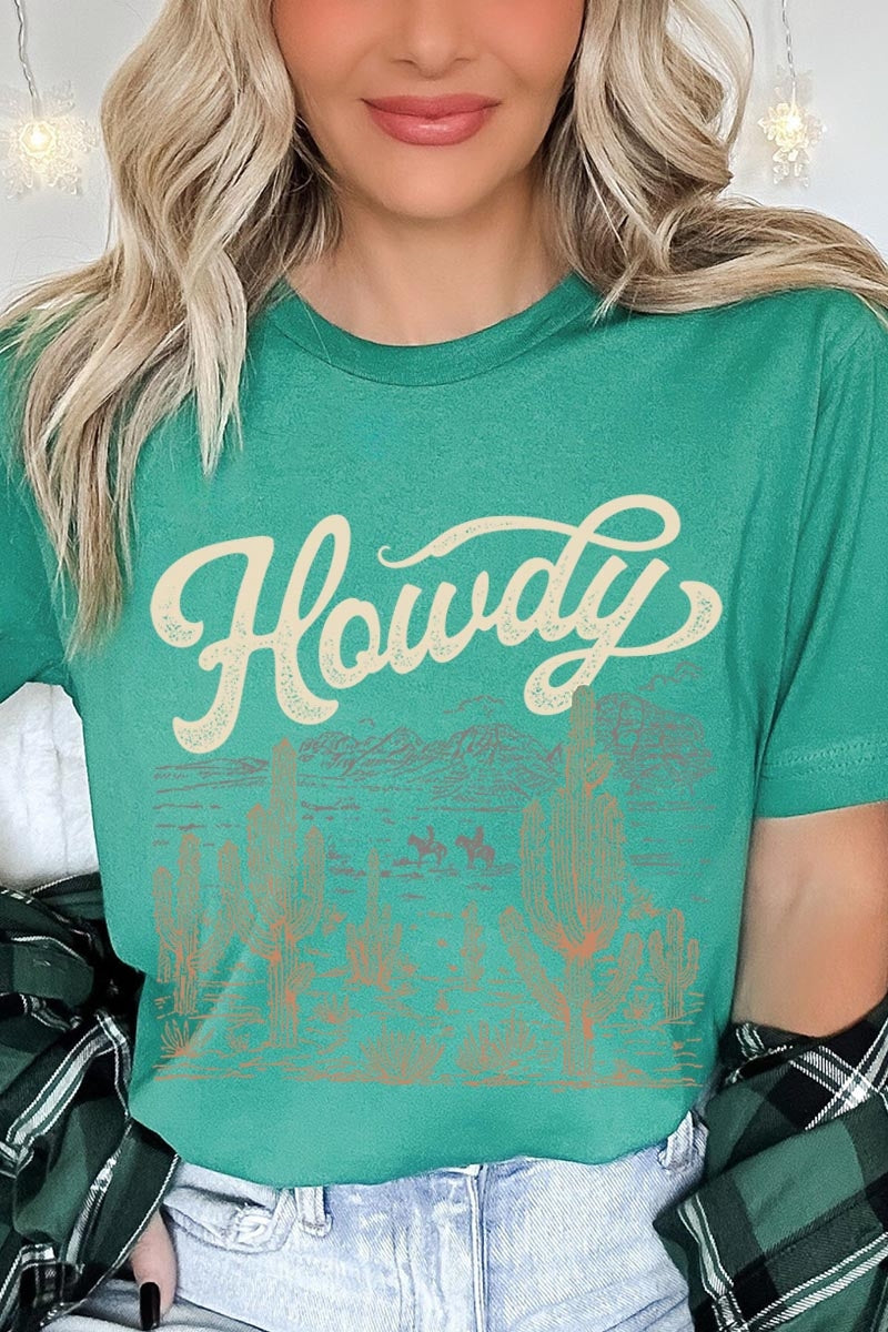 US3001-E3095 Howdy Desert Western Graphic Tee $12.5