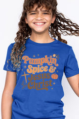 US3001Y-E3164Z Pumpkin Spice & Jesus Kids Graphic Tee $11