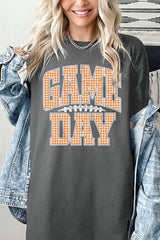 5000P-E3129 Orange Gingham Game Day Plus Heavy Cotton Tee $12.75