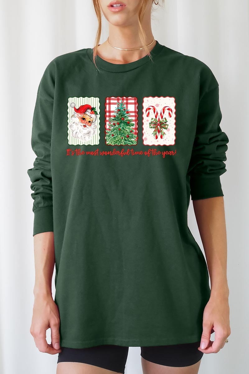 UL240P-E3201 Most Wonderful Time Graphic Plus Long Sleeve Tee $17