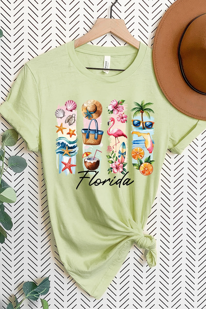 US3001-E3061FL Florida State Brushstroke Graphic Tee $12.5