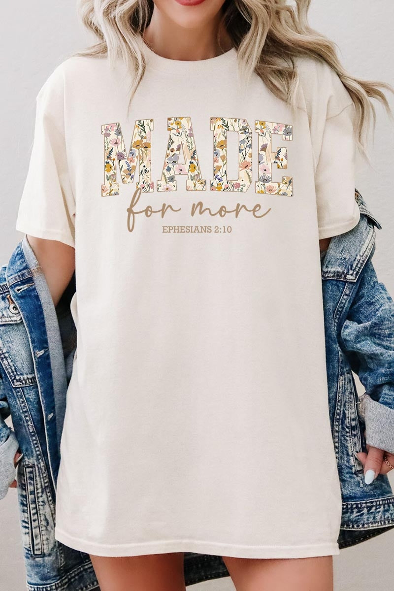 5000P-E3068 Made for More Faith Graphic Plus Heavy Cotton Tee $12.75