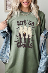 5000P-E3160 Letu2019s Go Ghouls Ghost Graphic Plus Heavy Cotton Tee $12.75