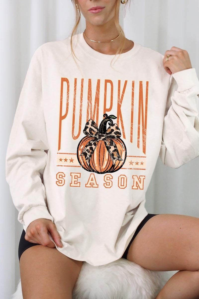 UL240-E3145 Pumpkin Season Graphic Long Sleeve Tee $13.75