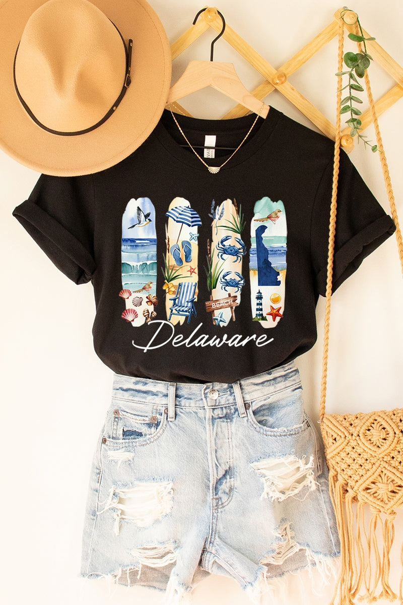 US3001P-E3061DE Delaware State Brushstroke Graphic Plus Tee $16