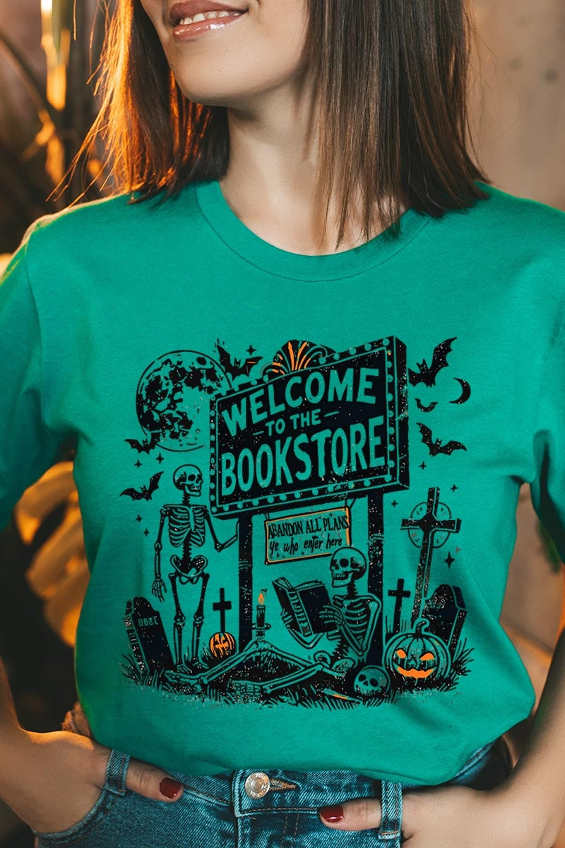 US3001P-E3122 Bookstore Halloween Graphic Plus Tee $16