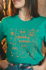 US3001-E3141 Halloween Doodle Graphic Tee $12.5