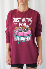 UL240P-E3138 Just Waiting For Halloween Plus Long Sleeve Tee $17